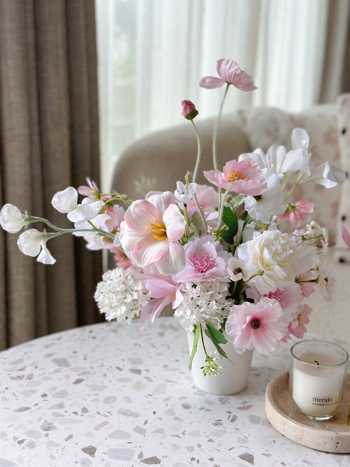 Soft Blush Symphony in the Pot (2-sided)