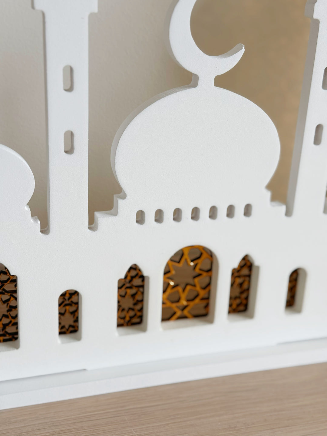 Crescent Mosque Silhouette Decor