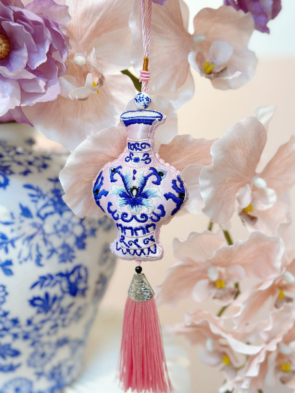 Pink Vintage Vase Tassel Charm - 3LittlePicks