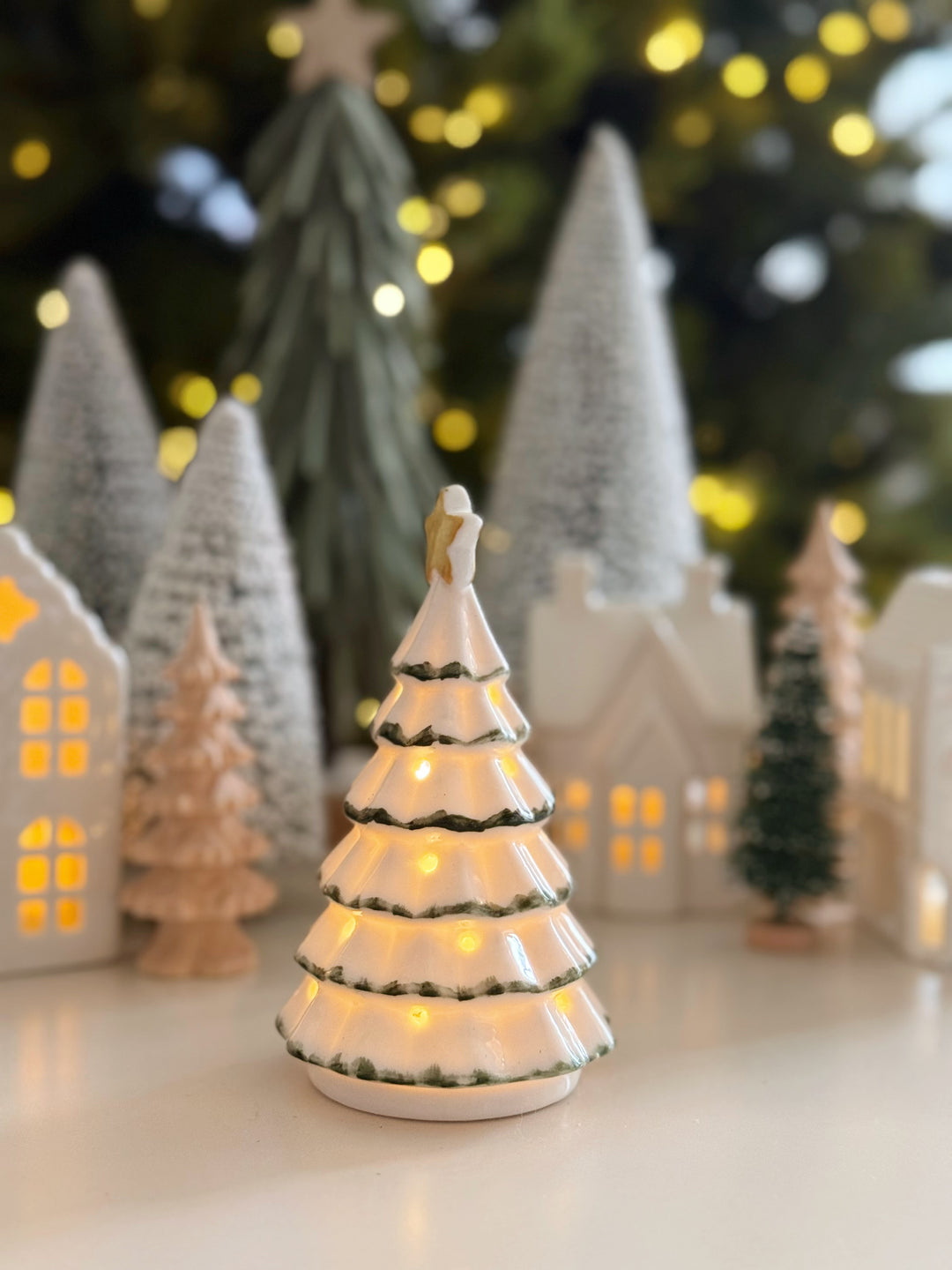 Evergreen Trim Light-Up Porcelain Tree