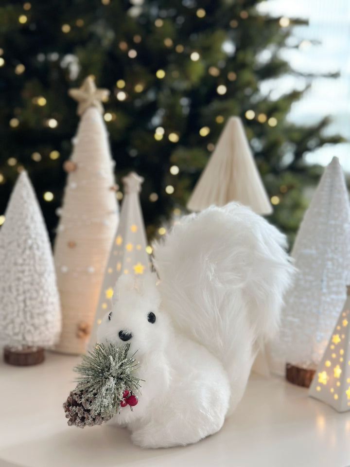 PRE-ORDER (17-23 Oct): Snowy Woodland Squirrel with Pinecone
