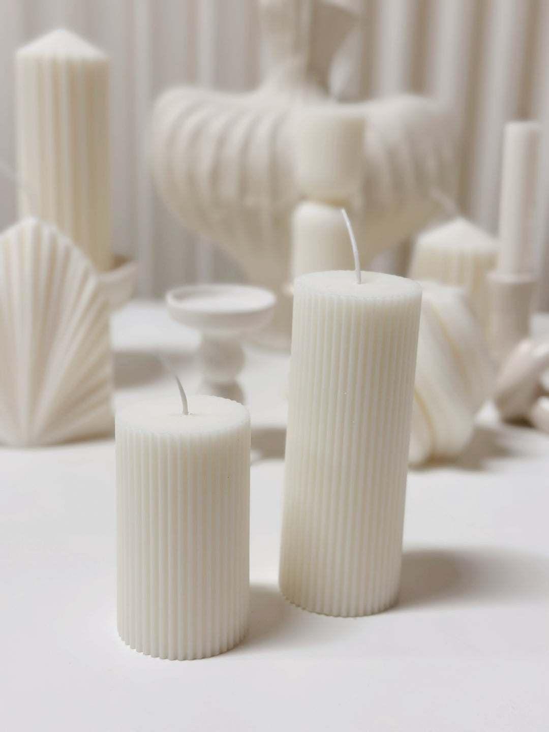 Cream White Column Pillar Candle (2 sizes)