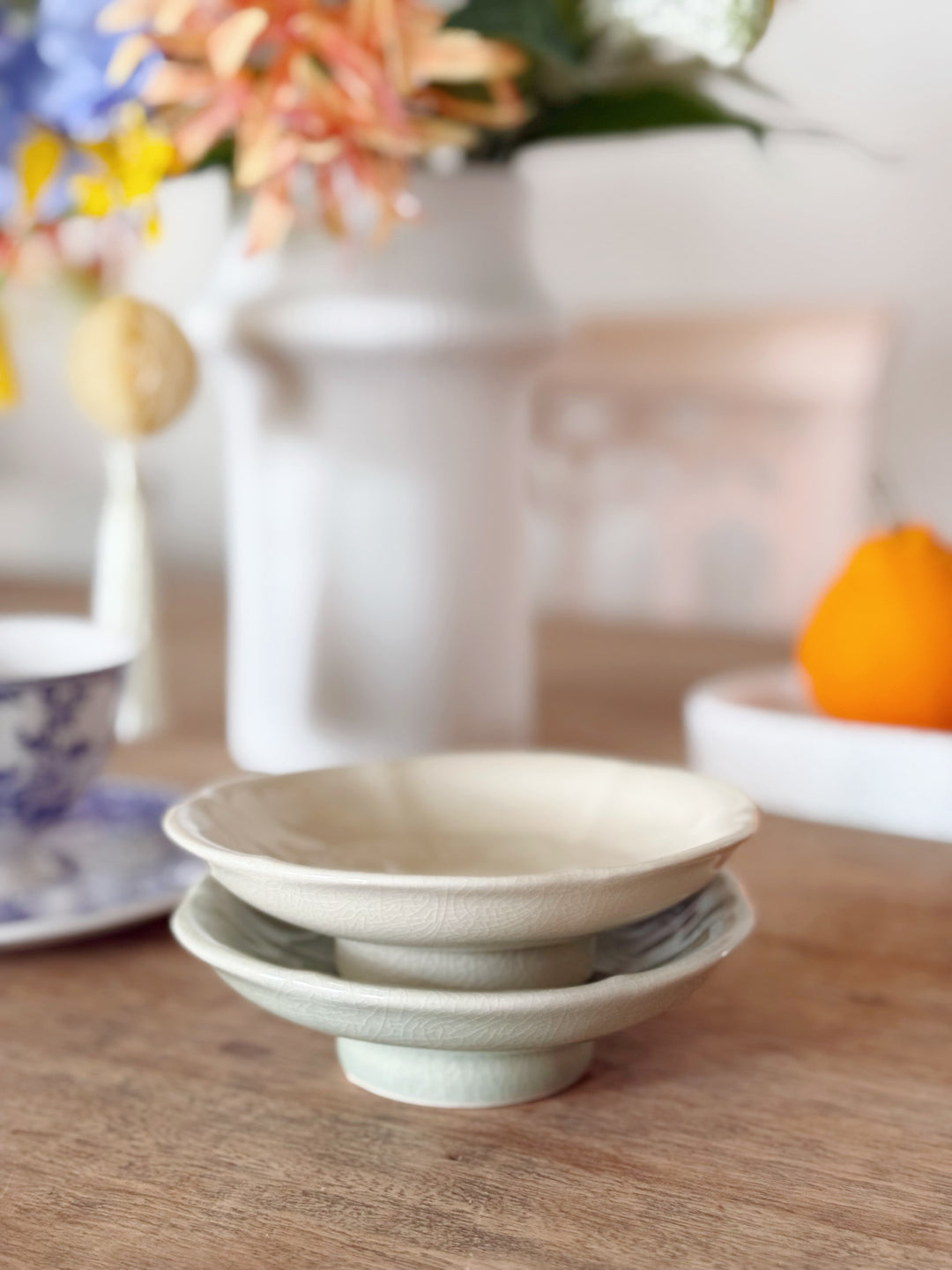 Crackle Glaze Mini Pedestal Dishes (2 colours)