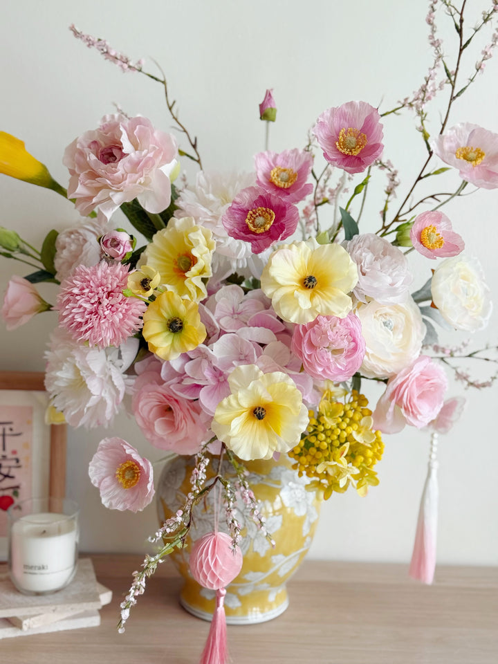 迎春纳福 Spring Blessings Bloom In The Vase (1-sided)