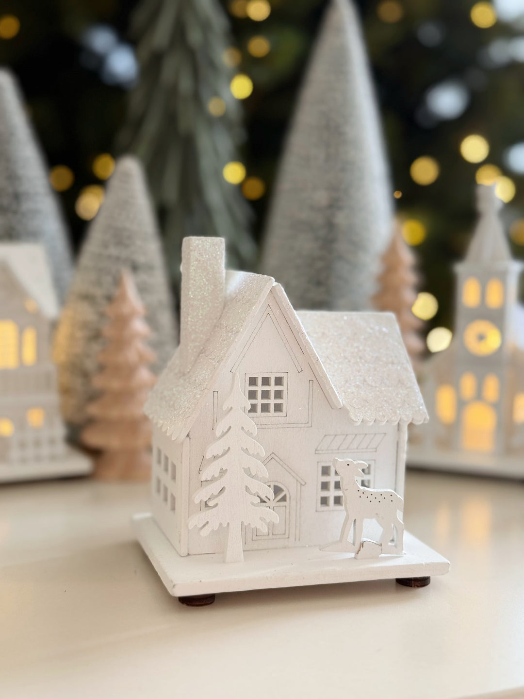 Winter Shimmer Light-Up Wooden Village Collection (3 options)