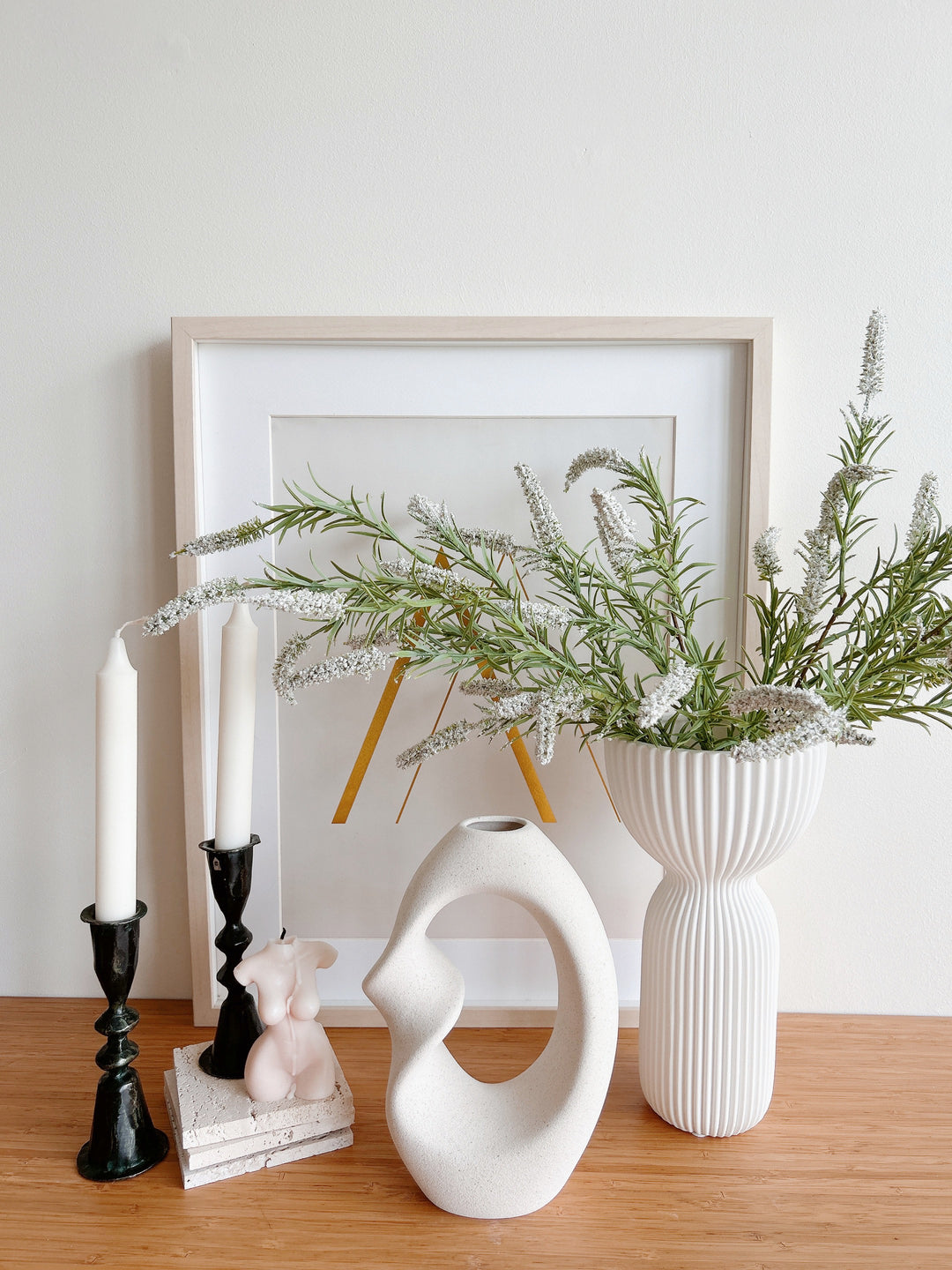 CeramiChalice Elegance: Fluted Porcelain Vase