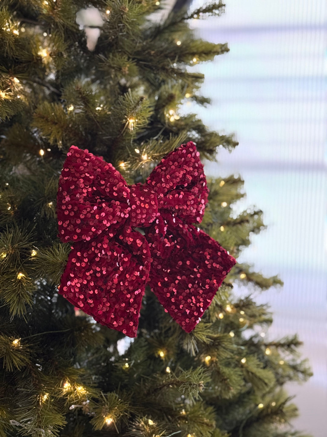 Crimson Sequin Bow
