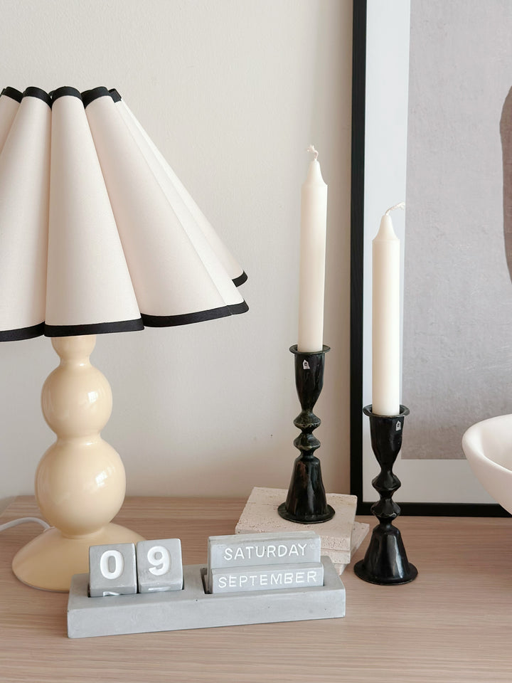 Mero Black Candle Stand - Tall