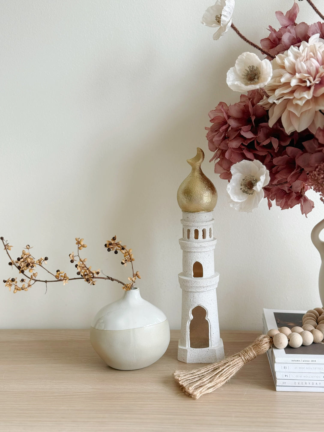 Golden Crescent Minaret Decor