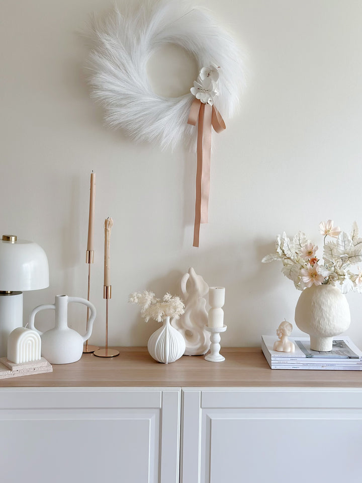 Sculpted Elegance: Matte Off-White Porcelain Vase