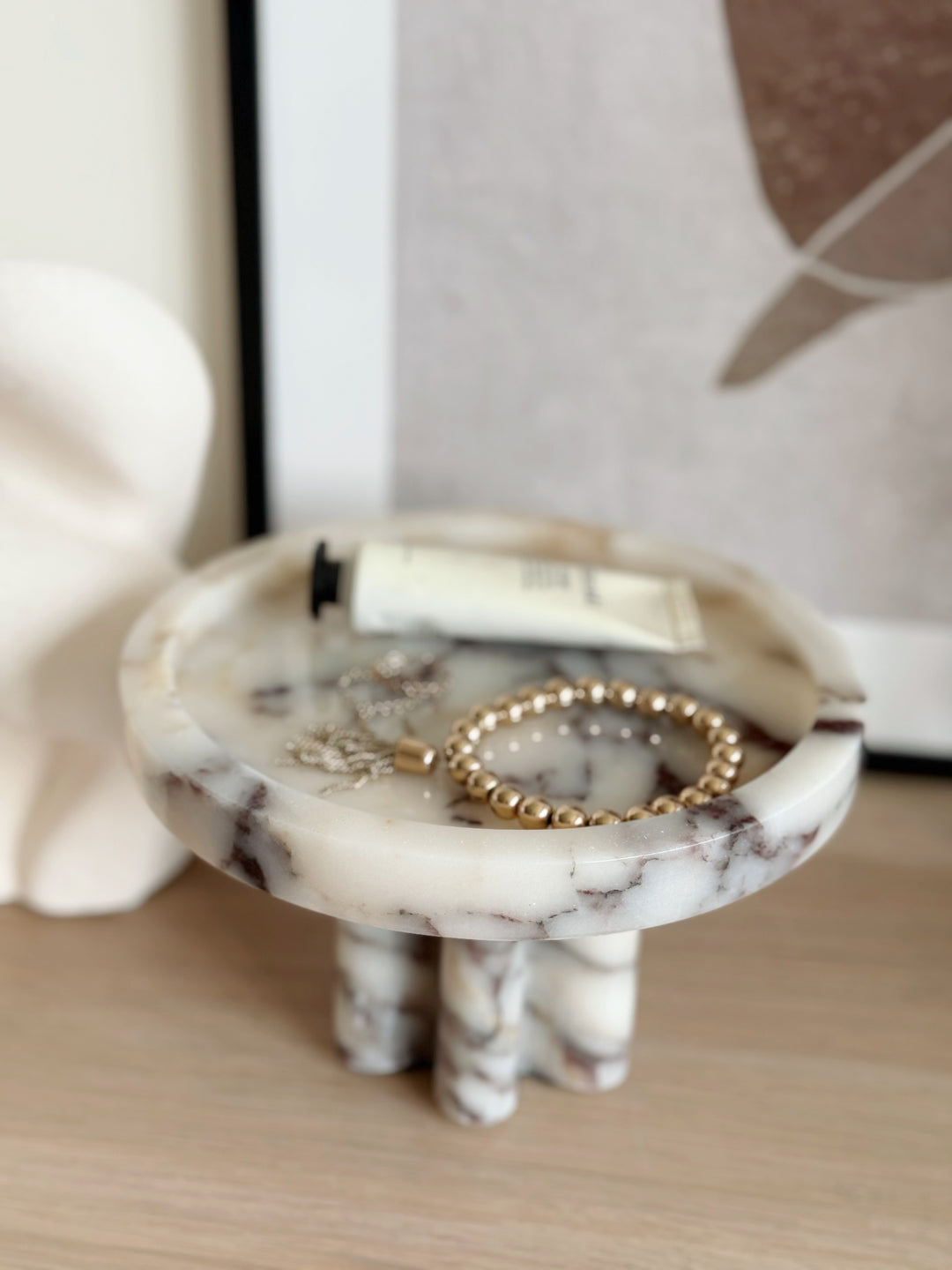 Arcadia Marble Pedestal Tray