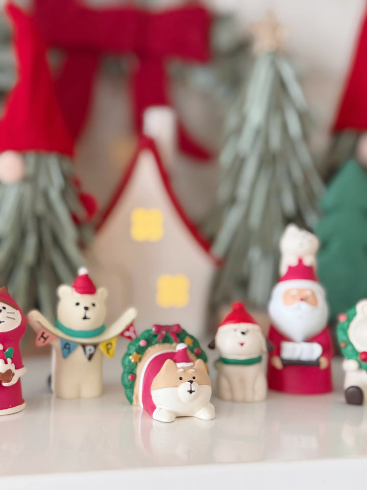 Christmas Critter Crew Mini Figurine Set (Set of 6)