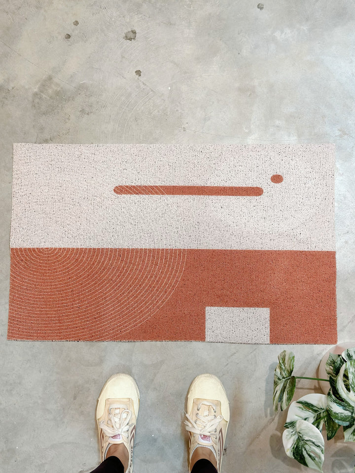 Terracotta Abstract PVC Doormat