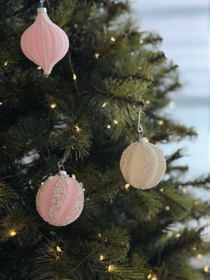 Velvet Blush 6cm Ornament Set (set of 12)