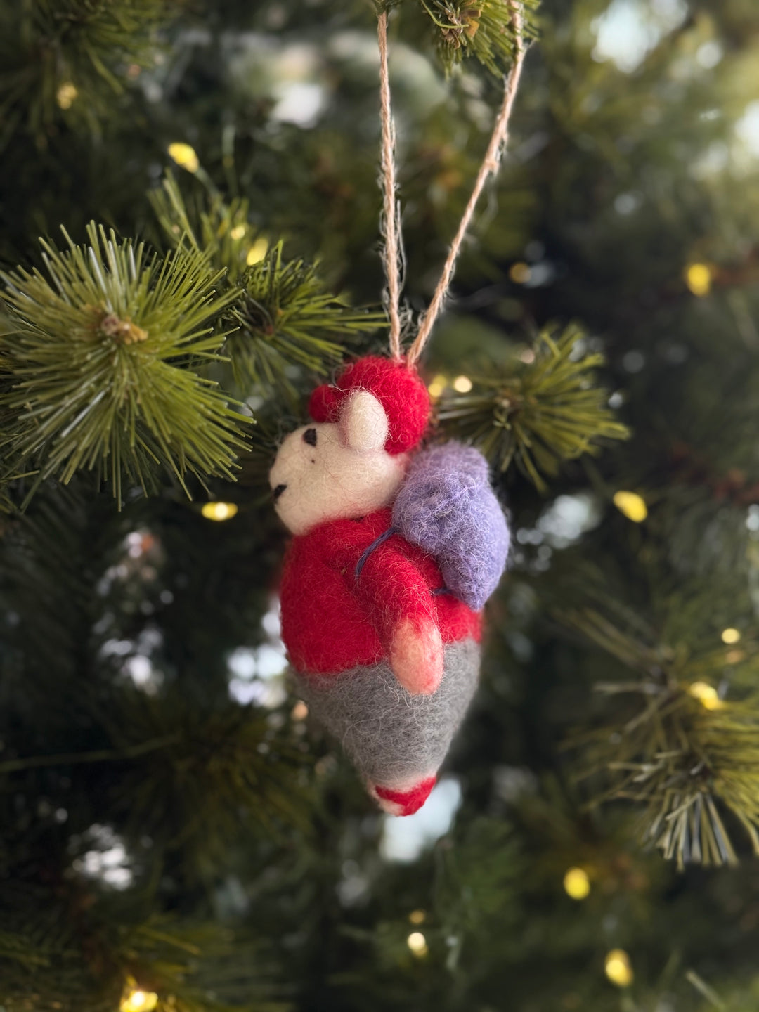 Traveler Bear Felt Ornament