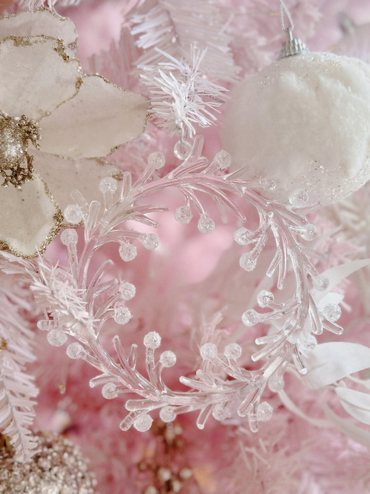 Glittery Clear Wreath Ornament
