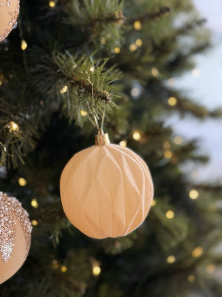 Champagne Velvet 8cm Bauble (set of 4)