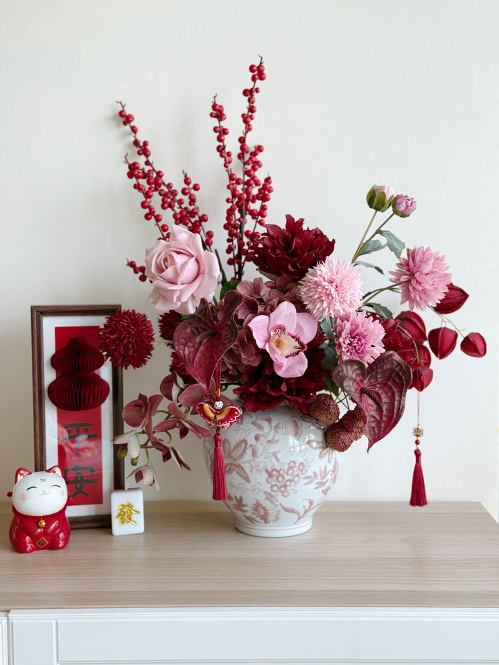 瑞气盈门 Auspicious Welcome Arrangement In The Vase (1-sided)