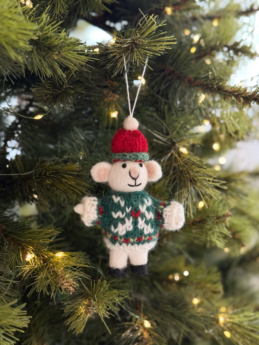 Mouse in Sweater Felt Ornament