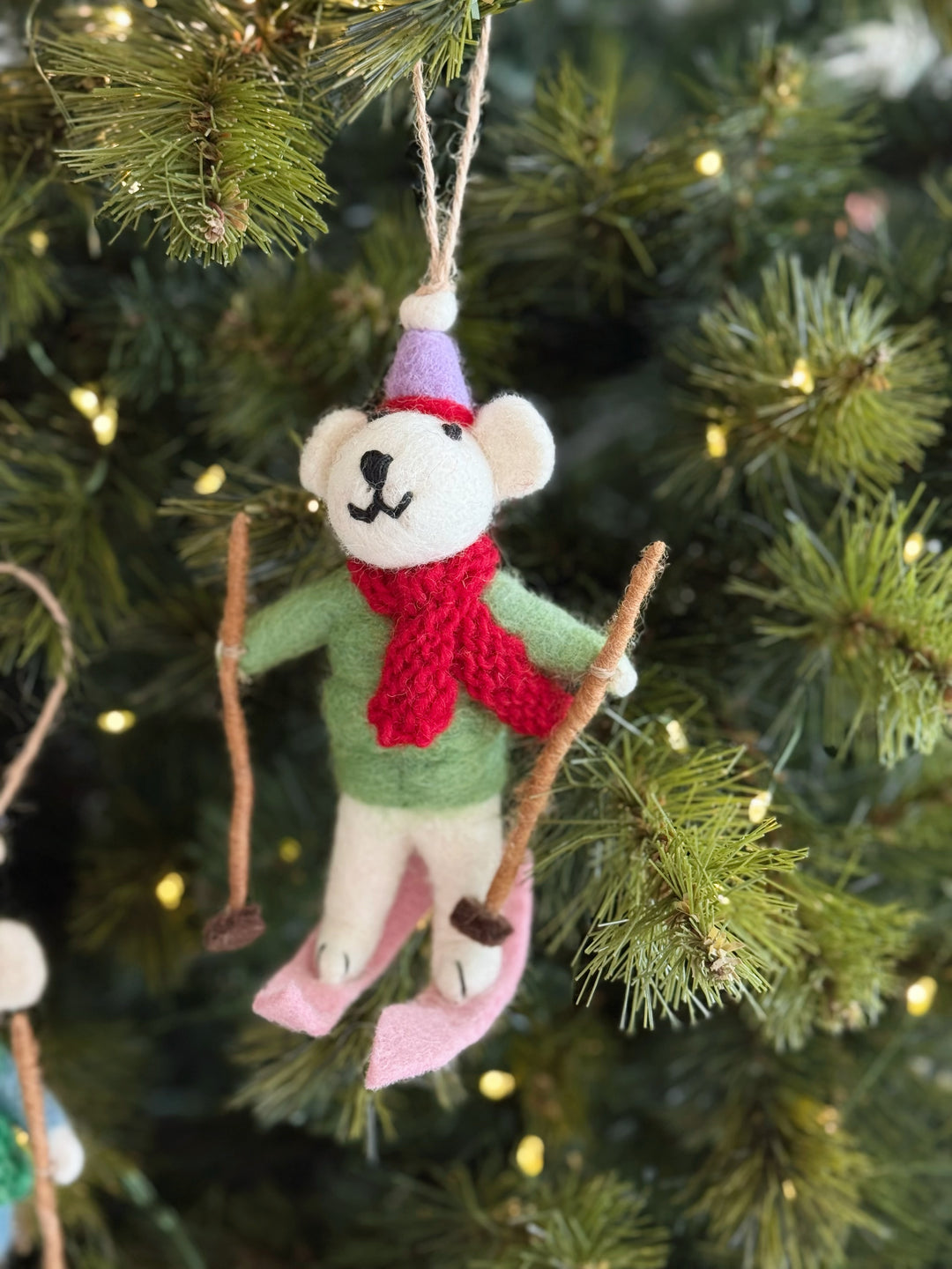 Alpine Ski Bears Felt Ornaments (2 options)