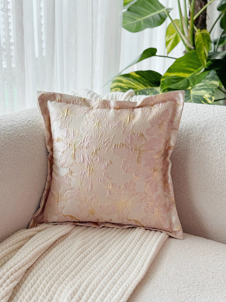 Blush Embossed Bloom Cushion Cover