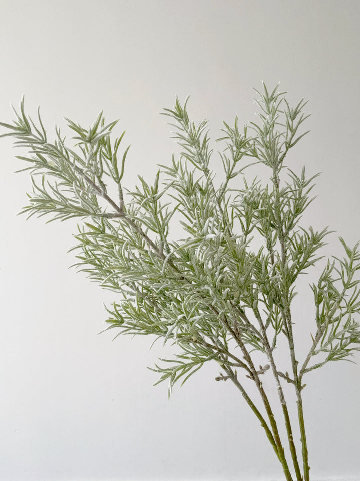 Faux Flocked Rosemary Branch