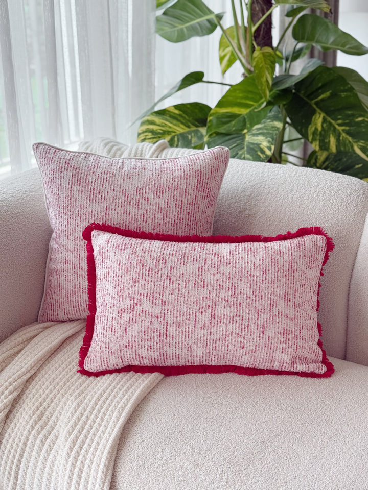 Blush Fleck Fringe Waist Cushion Cover