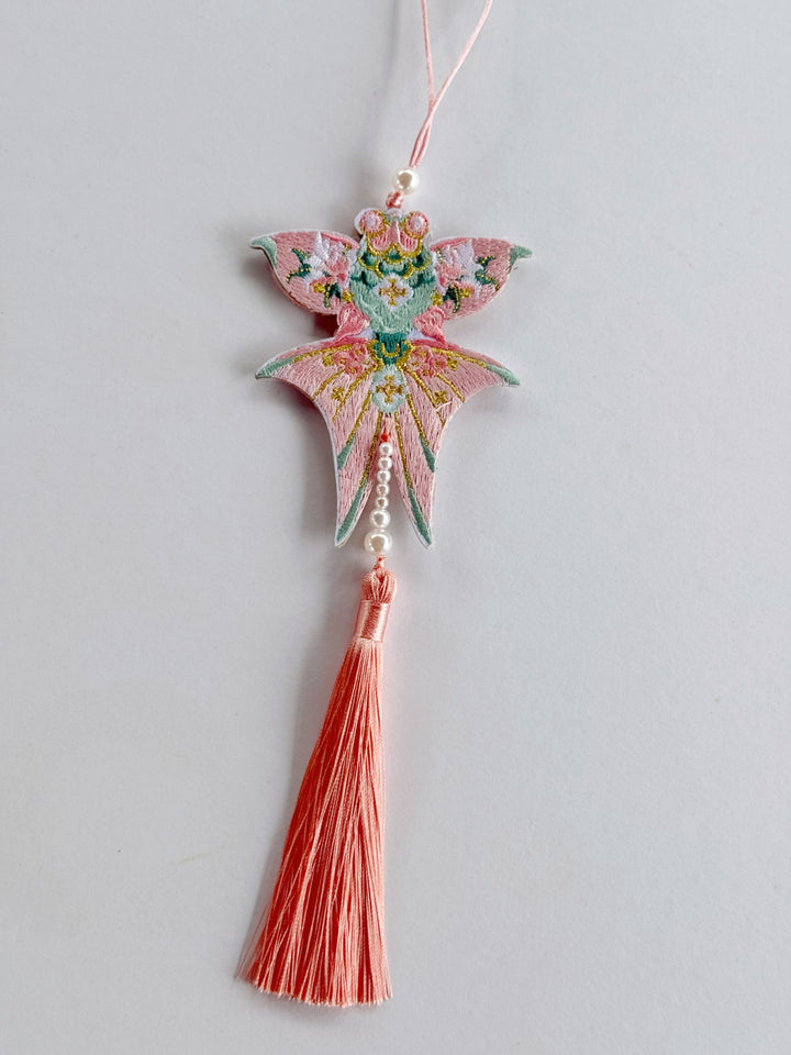 Flying Fortune Embroidered Kite Tassel Charm (3 colours)