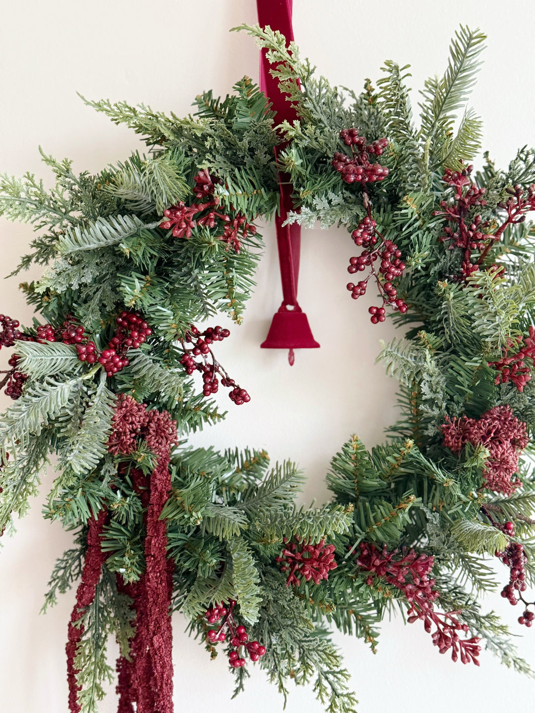 Burgundy Woodland Christmas Wreath