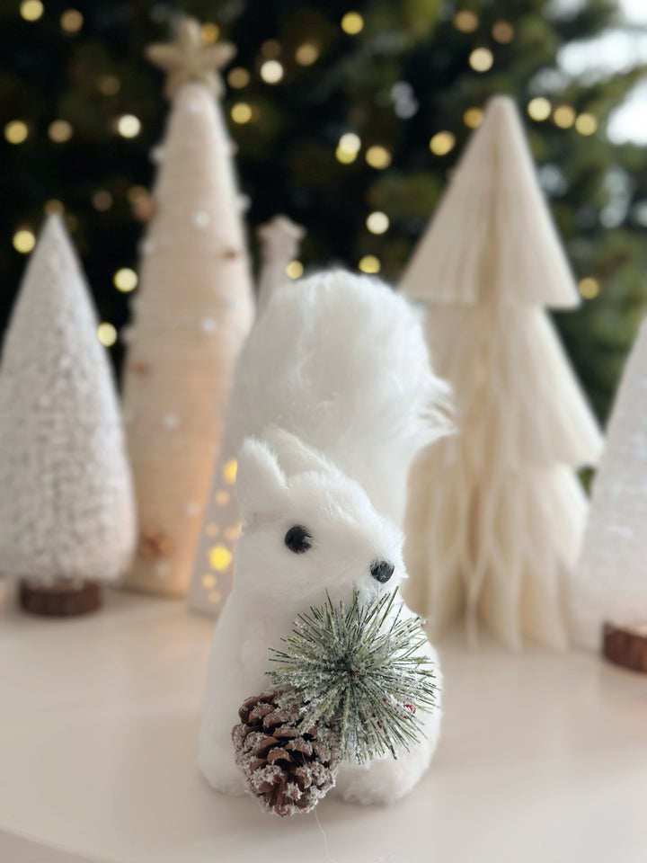 PRE-ORDER (17-23 Oct): Snowy Woodland Squirrel with Pinecone