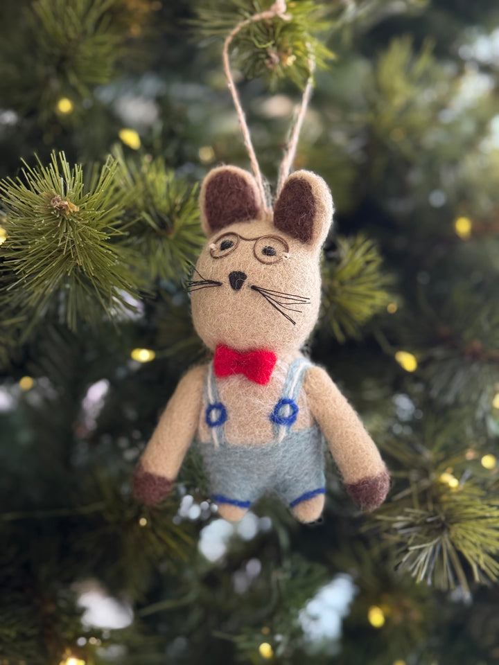 Professor Mouse Felt Ornament