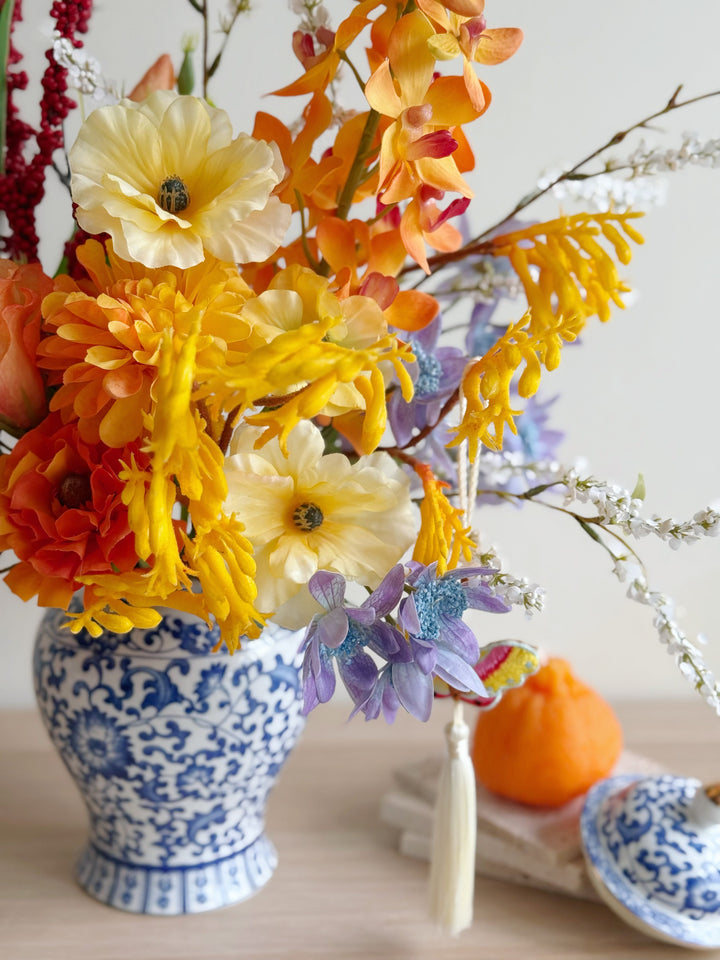 花开富贵 Blooming Prosperity Display In The Vase (1-sided)