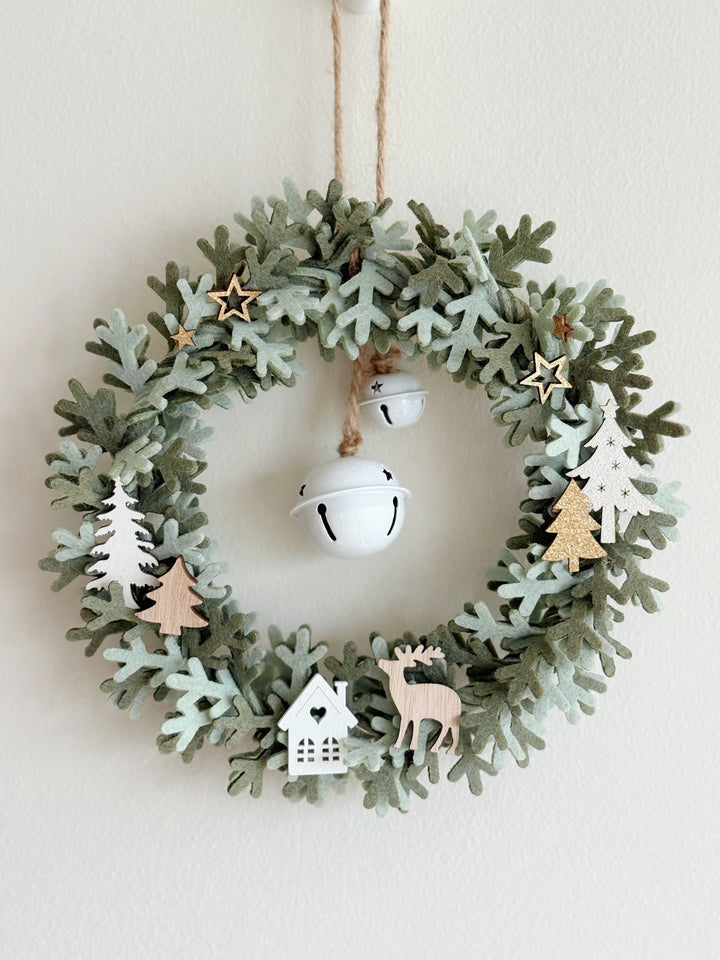 Little Woodland Village Christmas Wreath