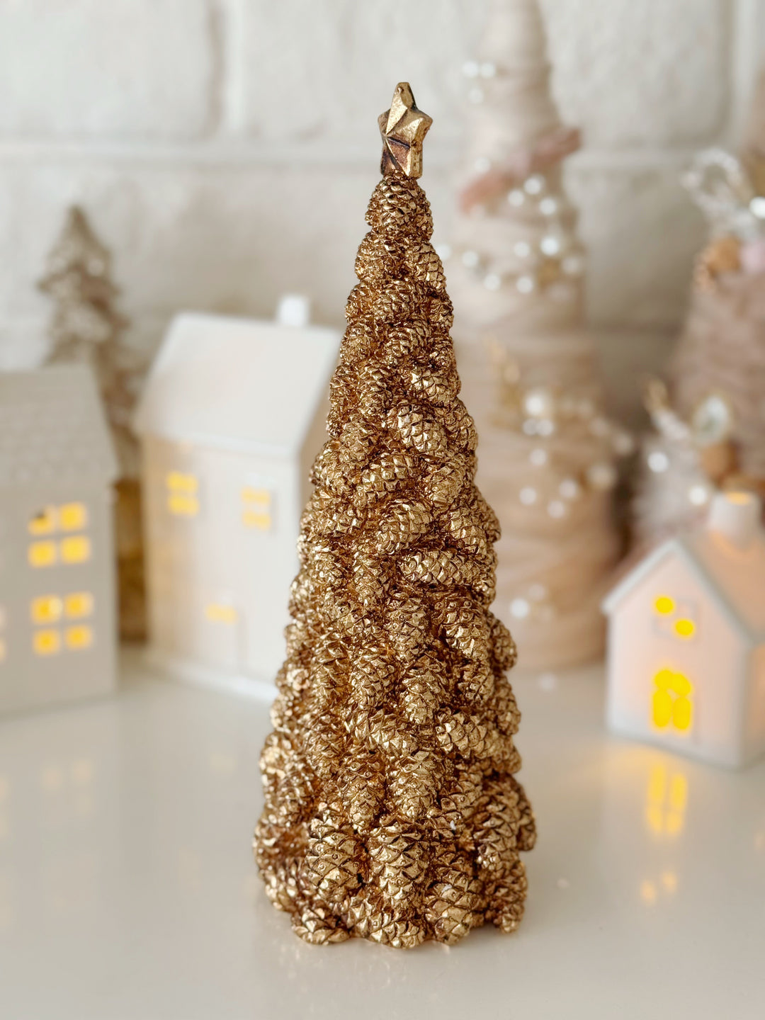 Golden Pinecone Christmas Tree