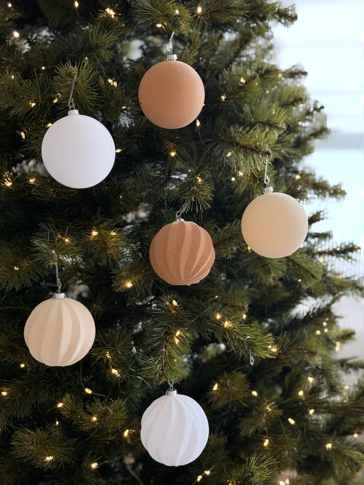 Nordic Velvet 8cm Bauble Set - Earthy (set of 12)
