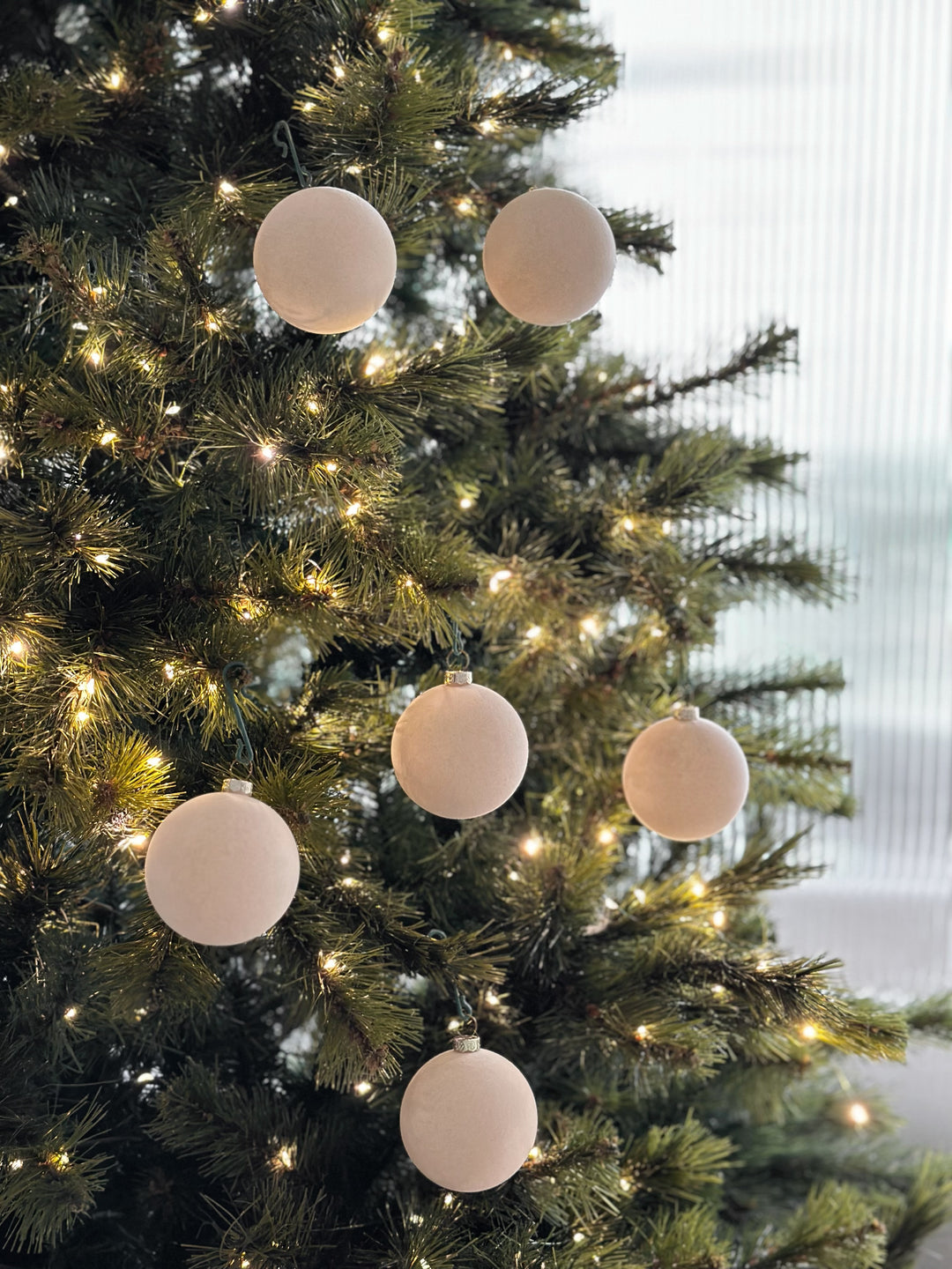 PRE-ORDER (17-23 Oct): Cream Beige Matt Elegance 6cm Bauble Set (set of 12)