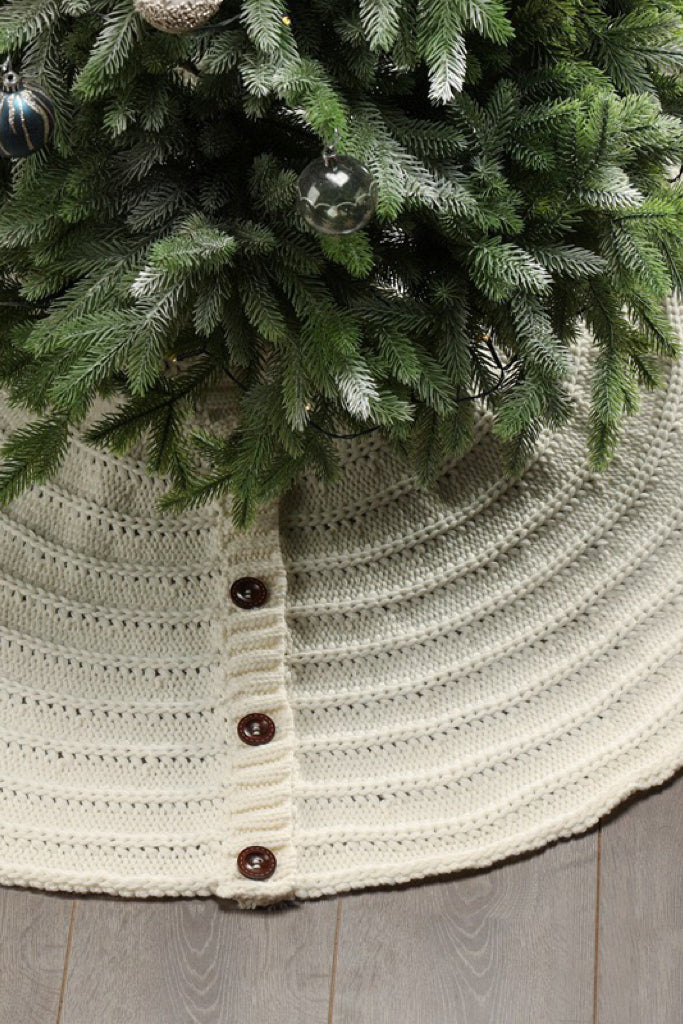 PRE-ORDER (17-23 Oct): Cream White Knitted Waves Tree Skirt