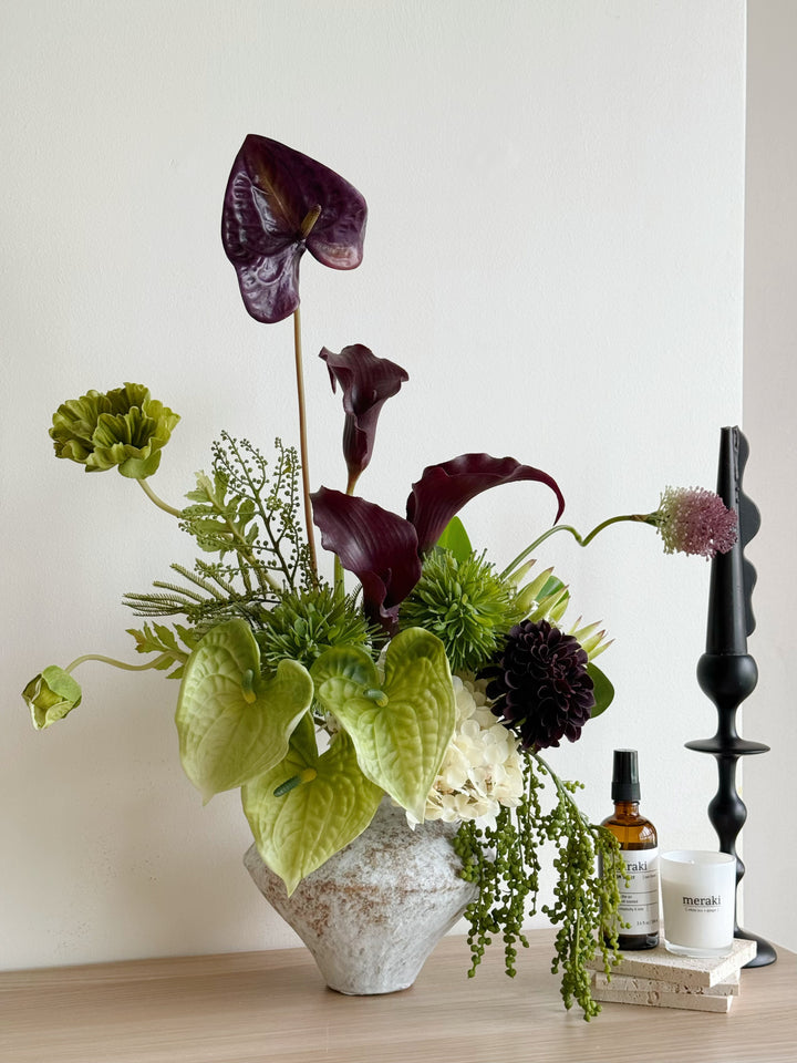 Midnight Verdure Cascade In The Vase (1-sided)
