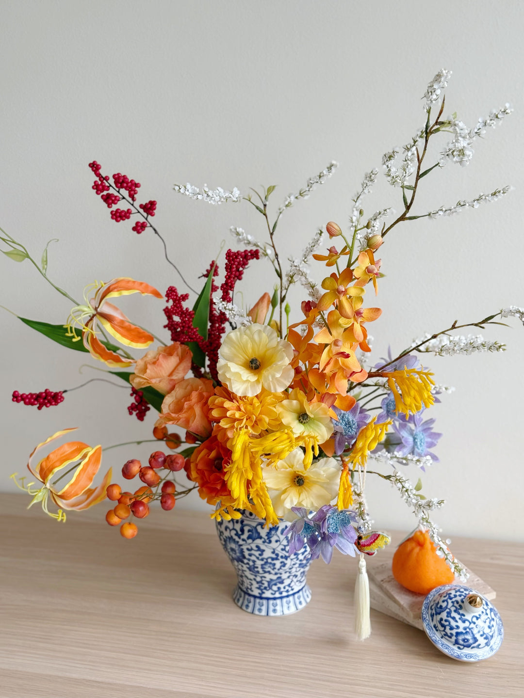 花开富贵 Blooming Prosperity Display In The Vase (1-sided)