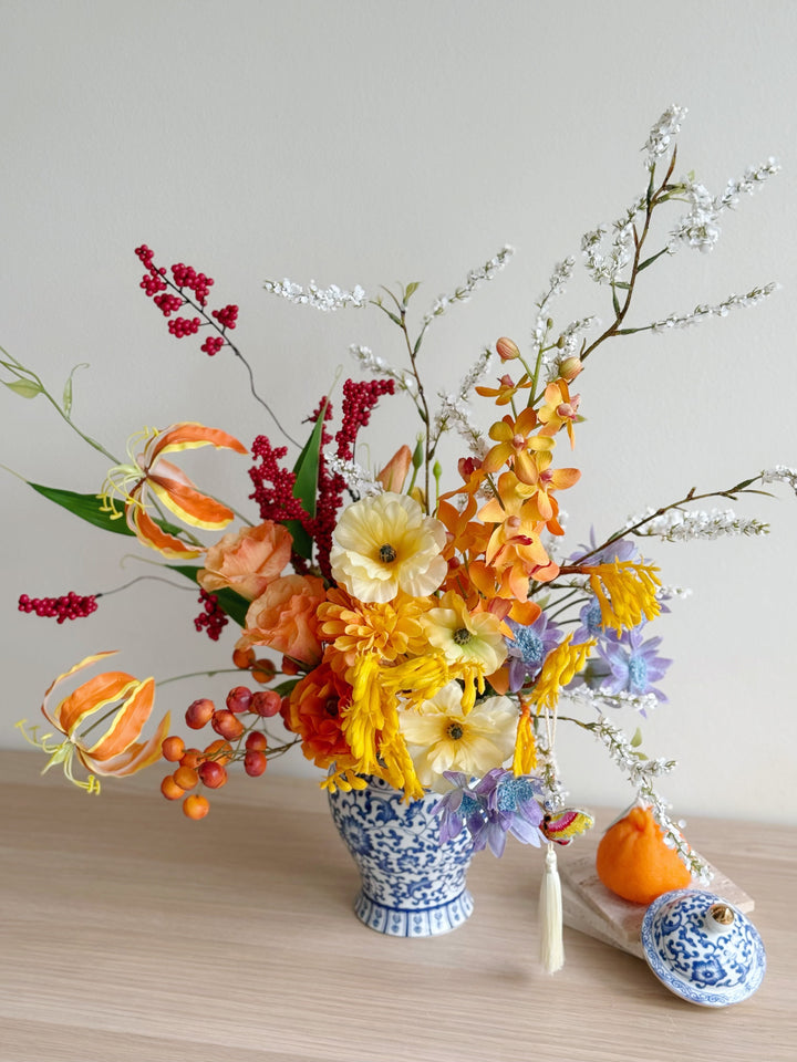 花开富贵 Blooming Prosperity Display In The Vase (1-sided)