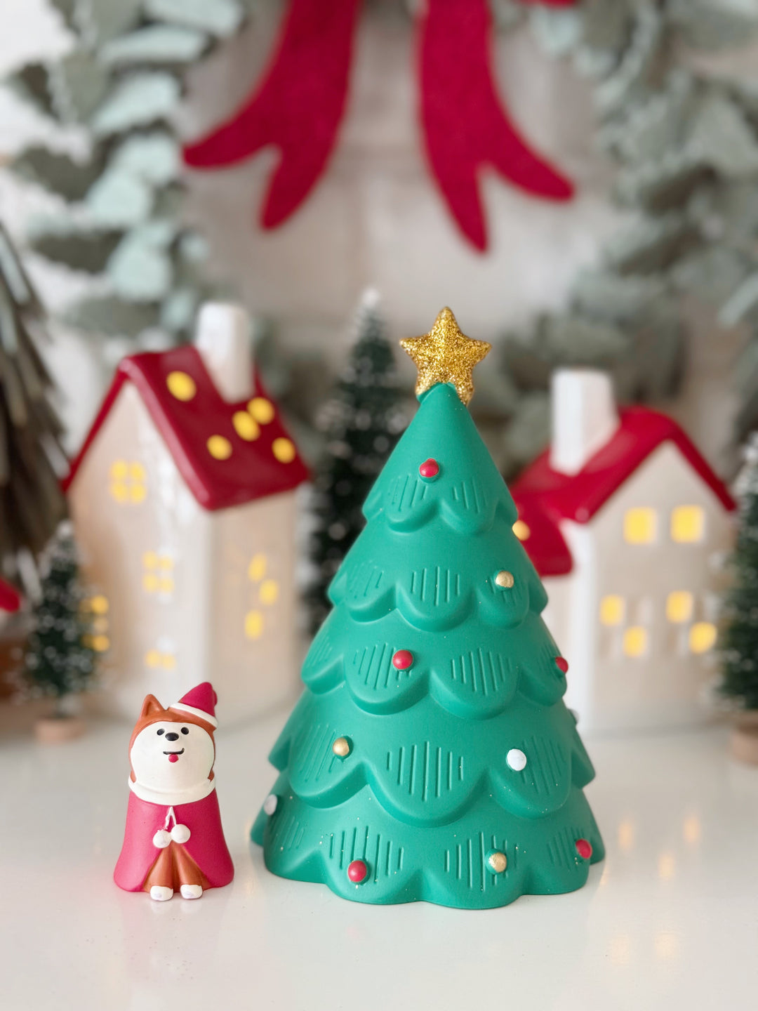 Christmas Pup & Tree Decor Set