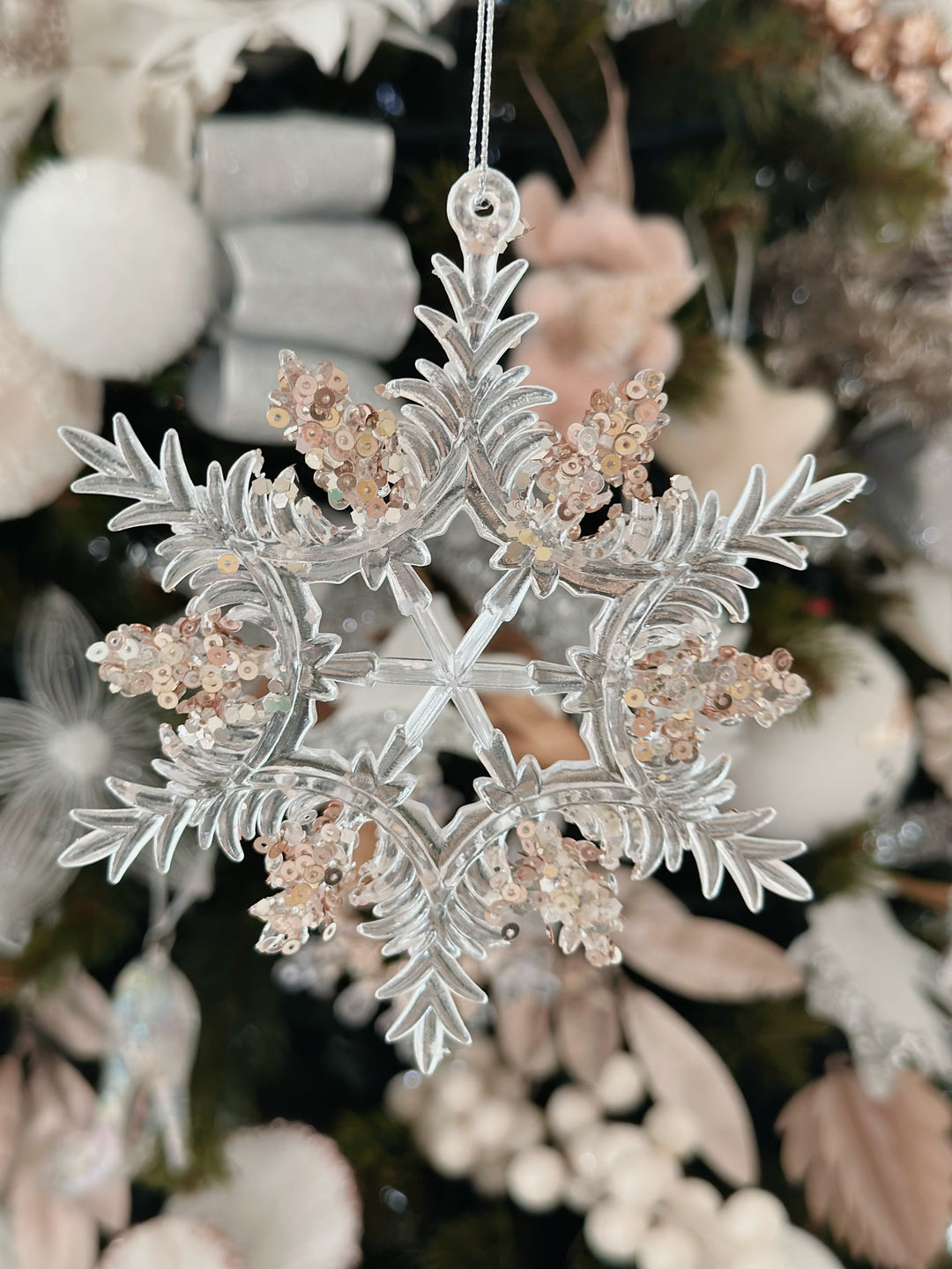 Glimmering Pointy Snowflake Ornament