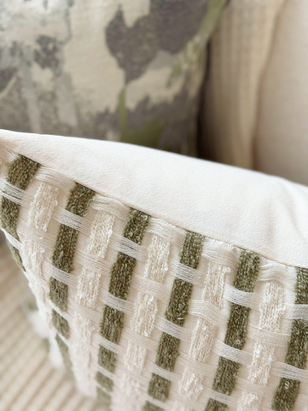 Sage Lattice Cushion Cover