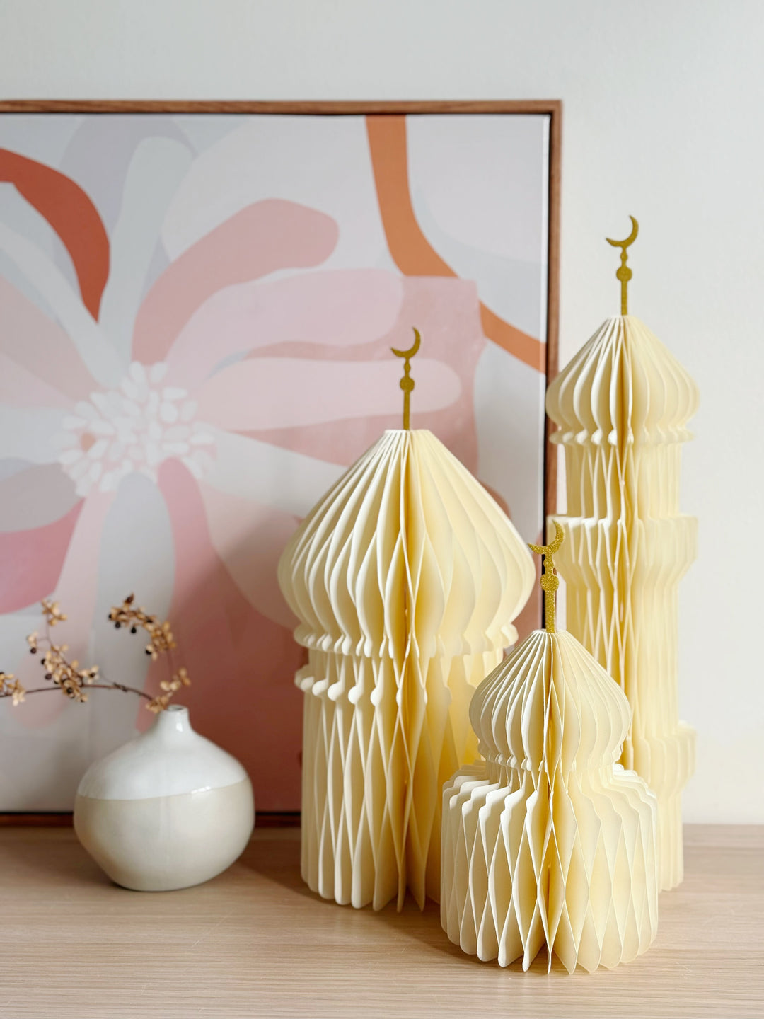 Cream Honeycomb Mosque Decor (3 sizes)