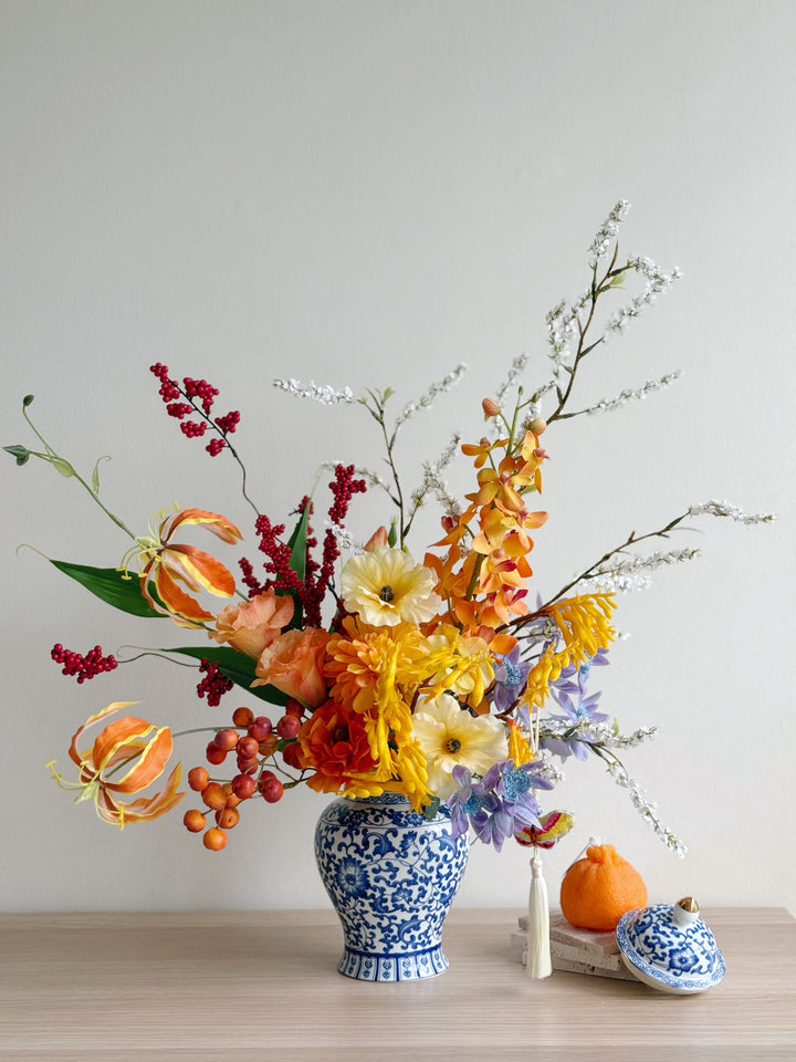 花开富贵 Blooming Prosperity Display In The Vase (1-sided)