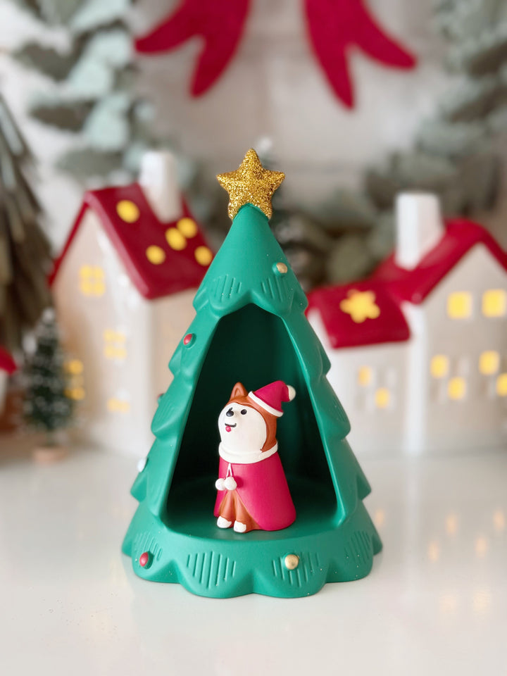 Christmas Pup & Tree Decor Set