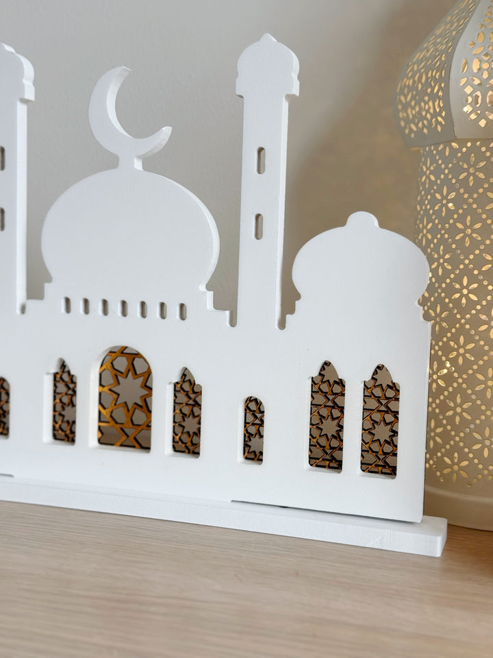 Crescent Mosque Silhouette Decor