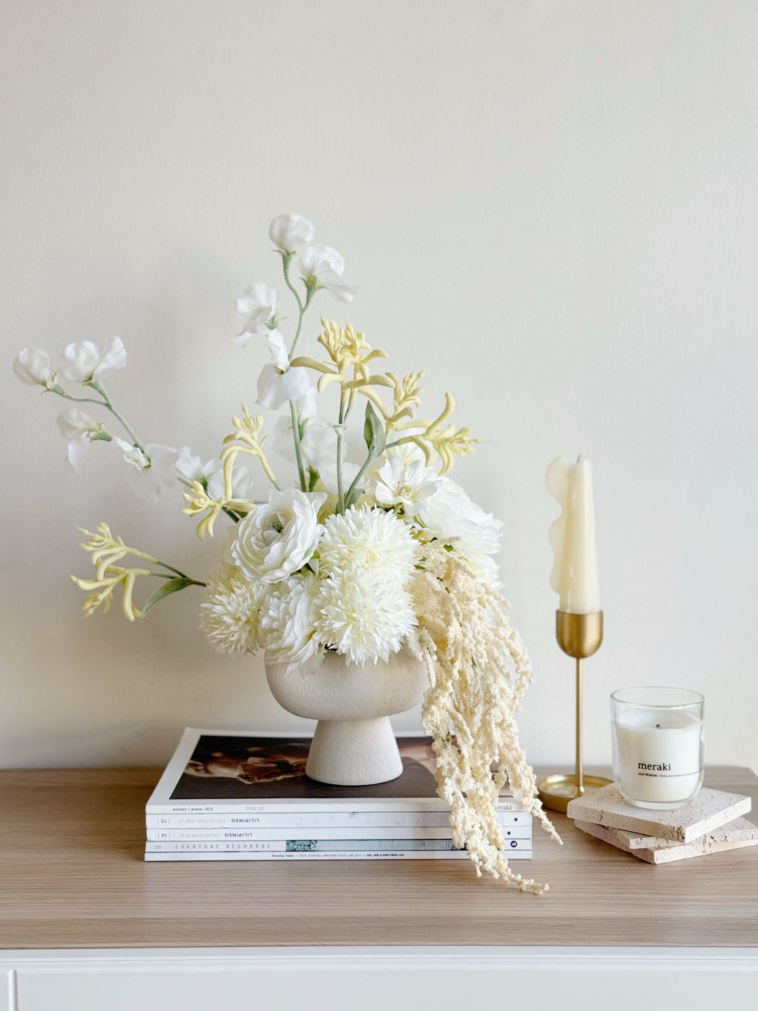 Ethereal Ivory Cascade in the Bowl (2-sided)
