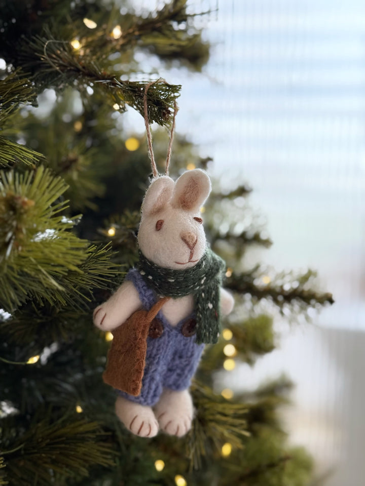 Forest Stroll Bunny Felt Ornament