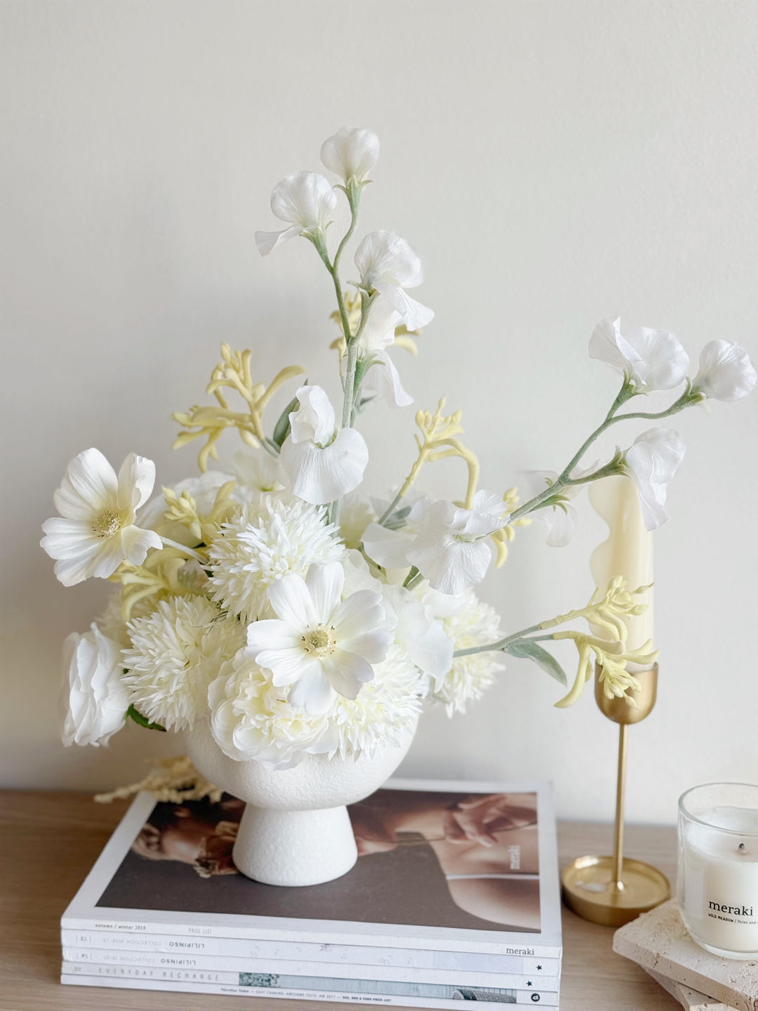 Ethereal Ivory Cascade in the Bowl (2-sided)